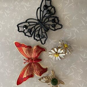 Elegant Butterfly and Floral Jewelry Set